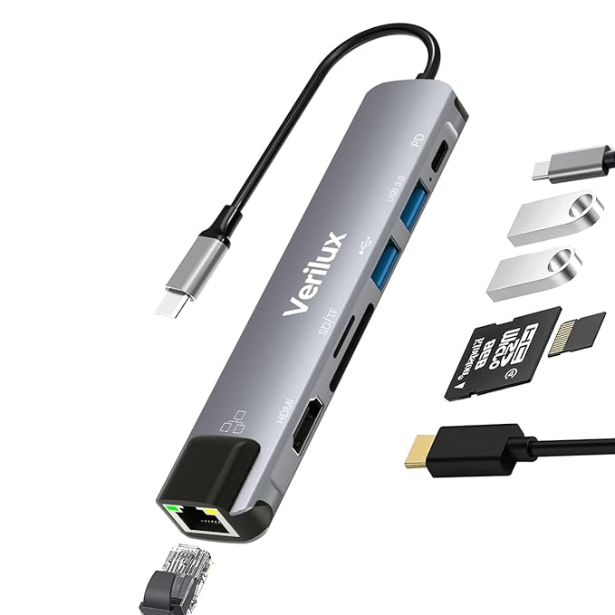 4-in-1 USB C Hub With 4K HDMI, VGA, USB 3.0 & 100W PD - Multi Port Adapter For Laptops